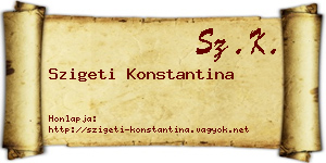 Szigeti Konstantina névjegykártya